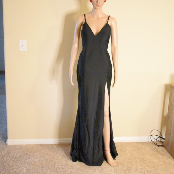 NWT- Sexy Black Long  Dress - Picture 1 of 16